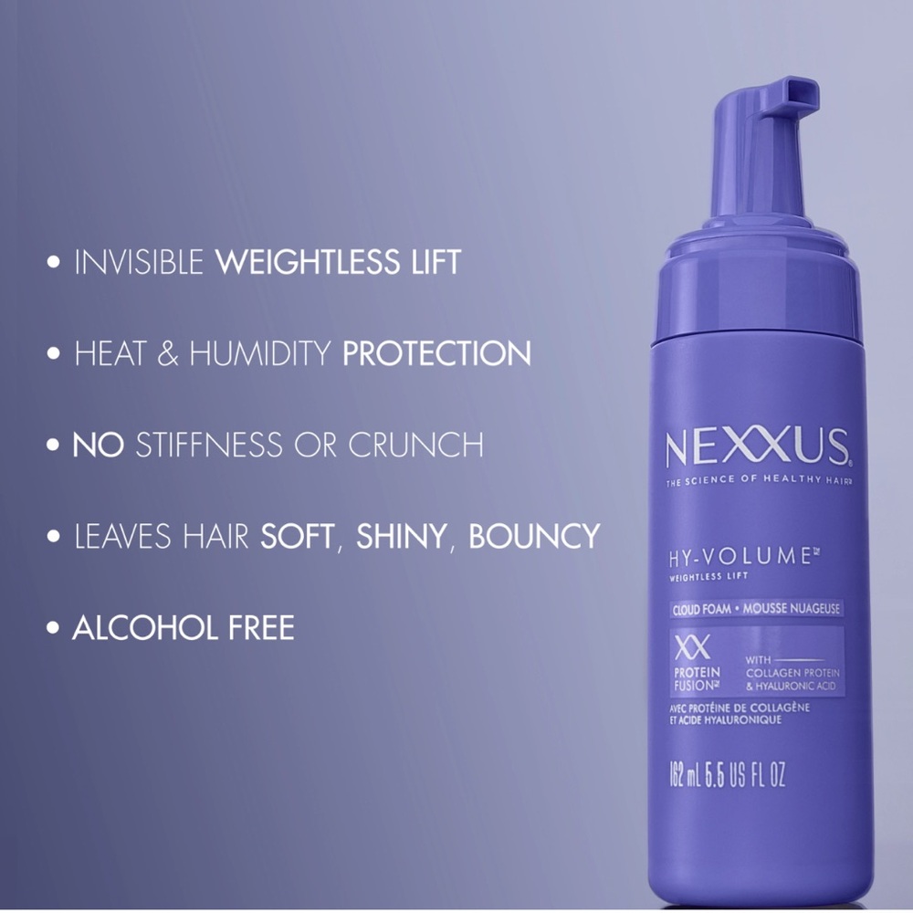 Nexxus Hy-Volume Cloud Foam Mousse | Weightless Lift | 6.5 fl oz